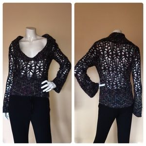 NWOT Multi Color Yarn Long Sleeve Knit Sweater Small